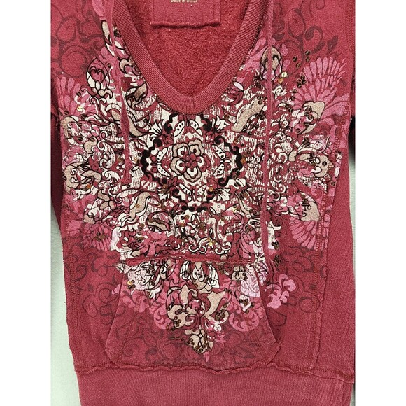 Maurices Womens Sweatshirt Red Small S Hoodie Pullover Stretch Top Casual - Picture 6 of 14